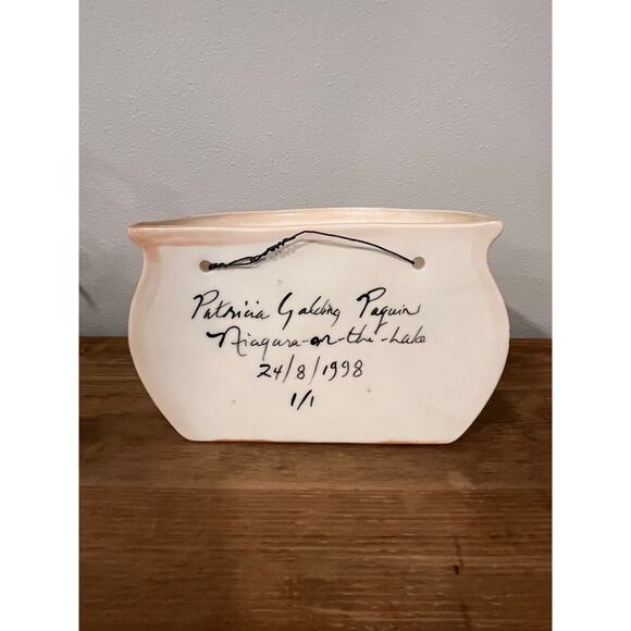 Patricia Gabling Paquin Ceramic Wall Bowl 1998 Niagara-on-the-Lake Signed 1/1 - Picture 8 of 8